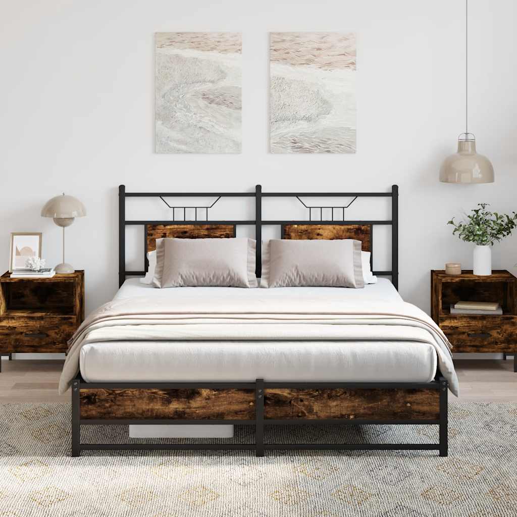 E-shop Multidom Posteľný rám bez matraca dymový dub 140x200 cm kompozitné drevo
