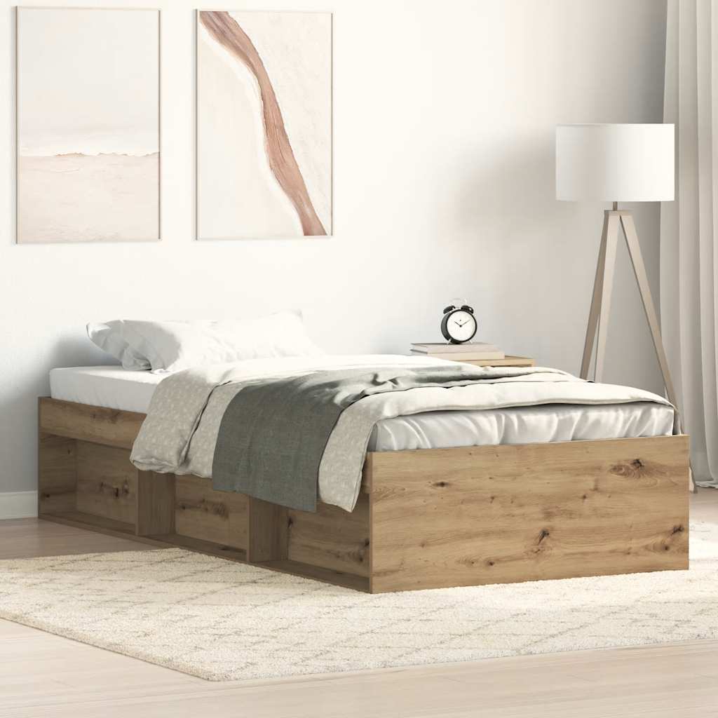E-shop Multidom Posteľný rám bez matraca remeselnícky dub 90x200 cm