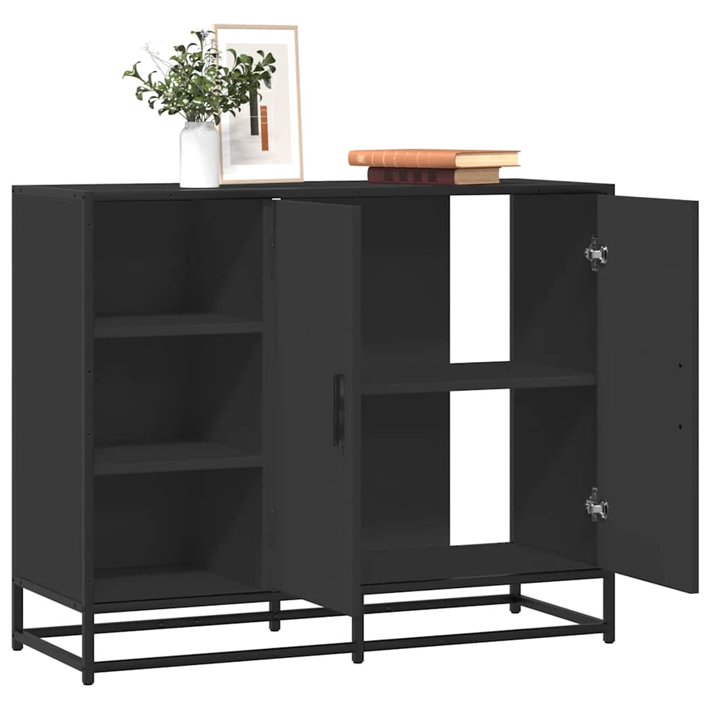 E-shop Multidom Komoda čierna 92x35x76 cm kompozitné drevo