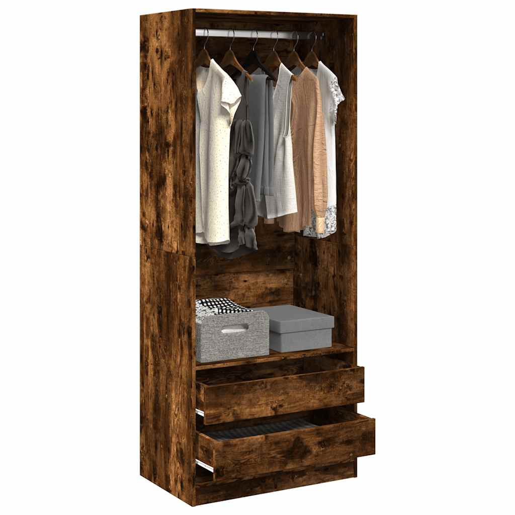 E-shop Multidom Šatník dymový dub 80x50x200 cm kompozitné drevo