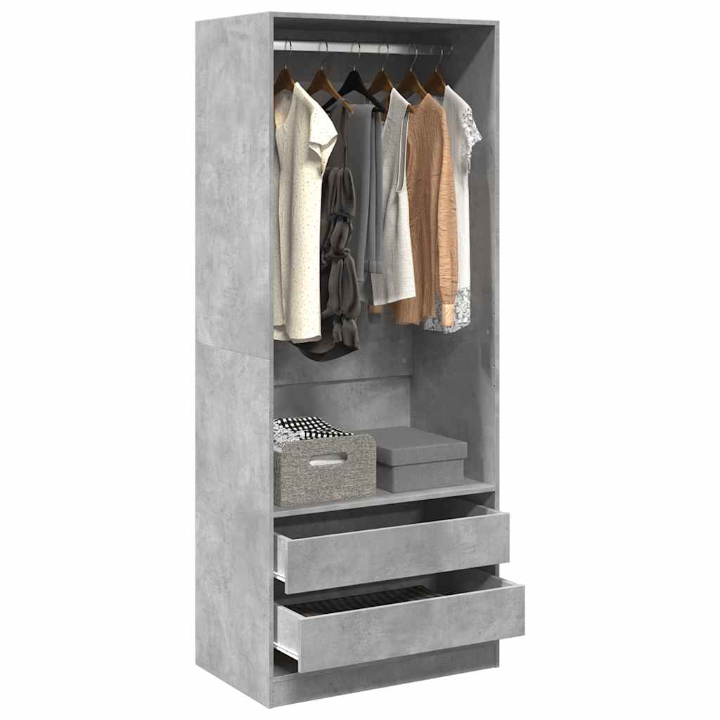 E-shop Multidom Šatník betónovo sivý 80x50x200 cm kompozitné drevo