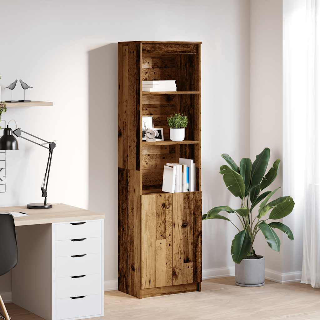 E-shop Multidom Vysoká skrinka staré drevo 50x35x180 cm kompozitné drevo