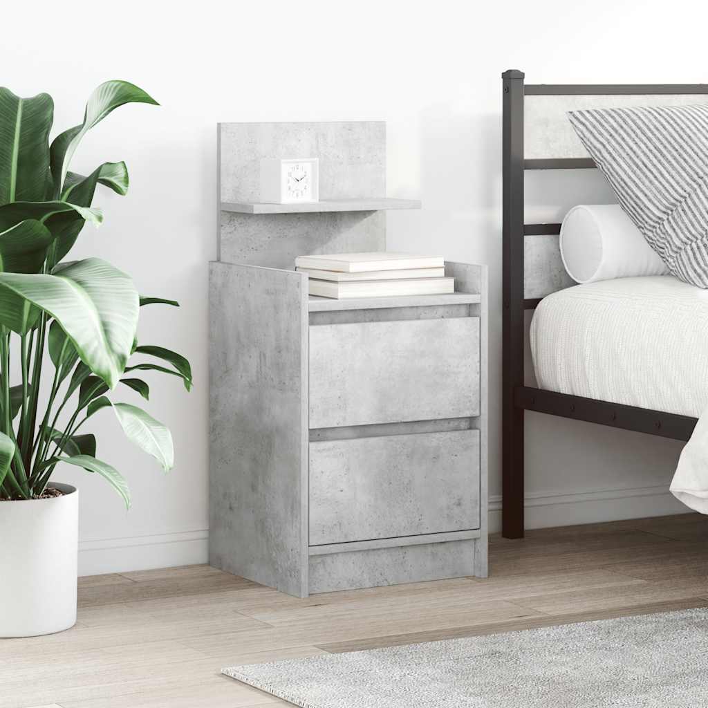 E-shop Multidom Nočné skrinky s 2 zásuvkami 2 ks betónovo sivé 38x34x80 cm