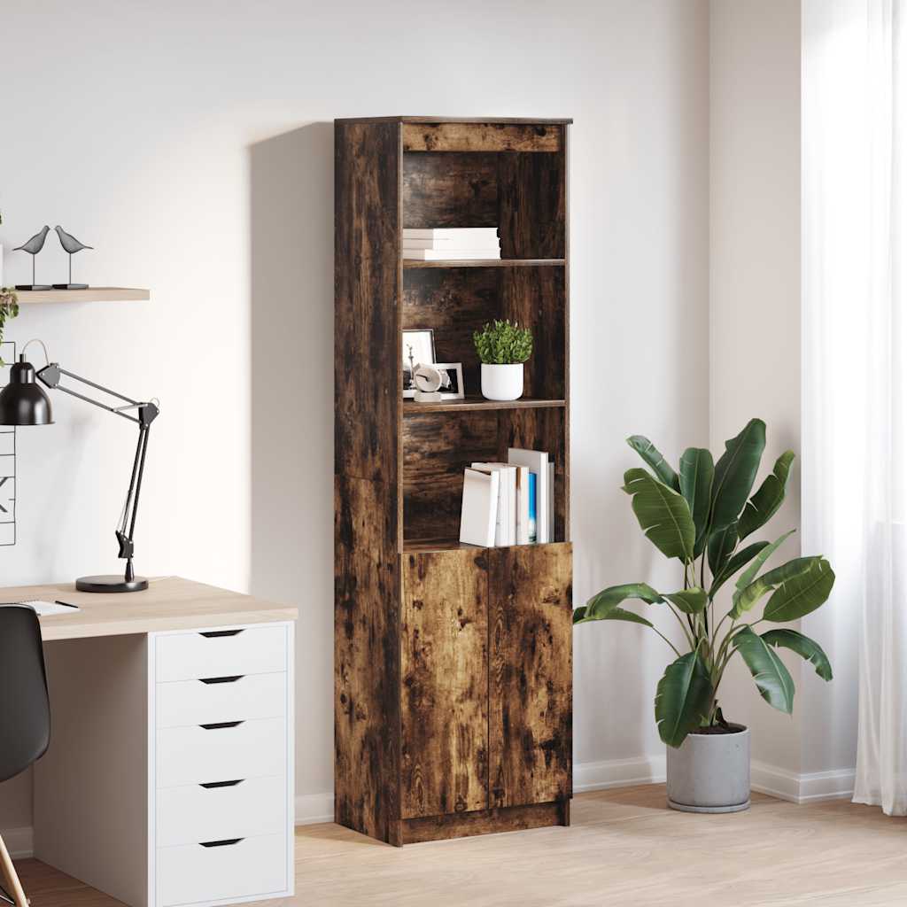 E-shop Multidom Vysoká skrinka dymový dub 50x35x180 cm spracované drevo