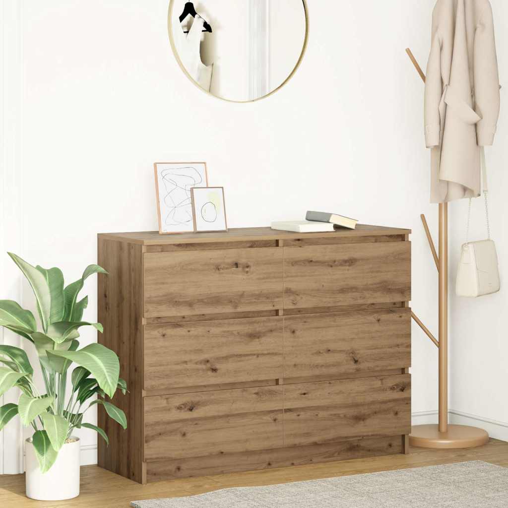 E-shop Multidom Komoda dub artisan 100x35x76 cm spracované drevo