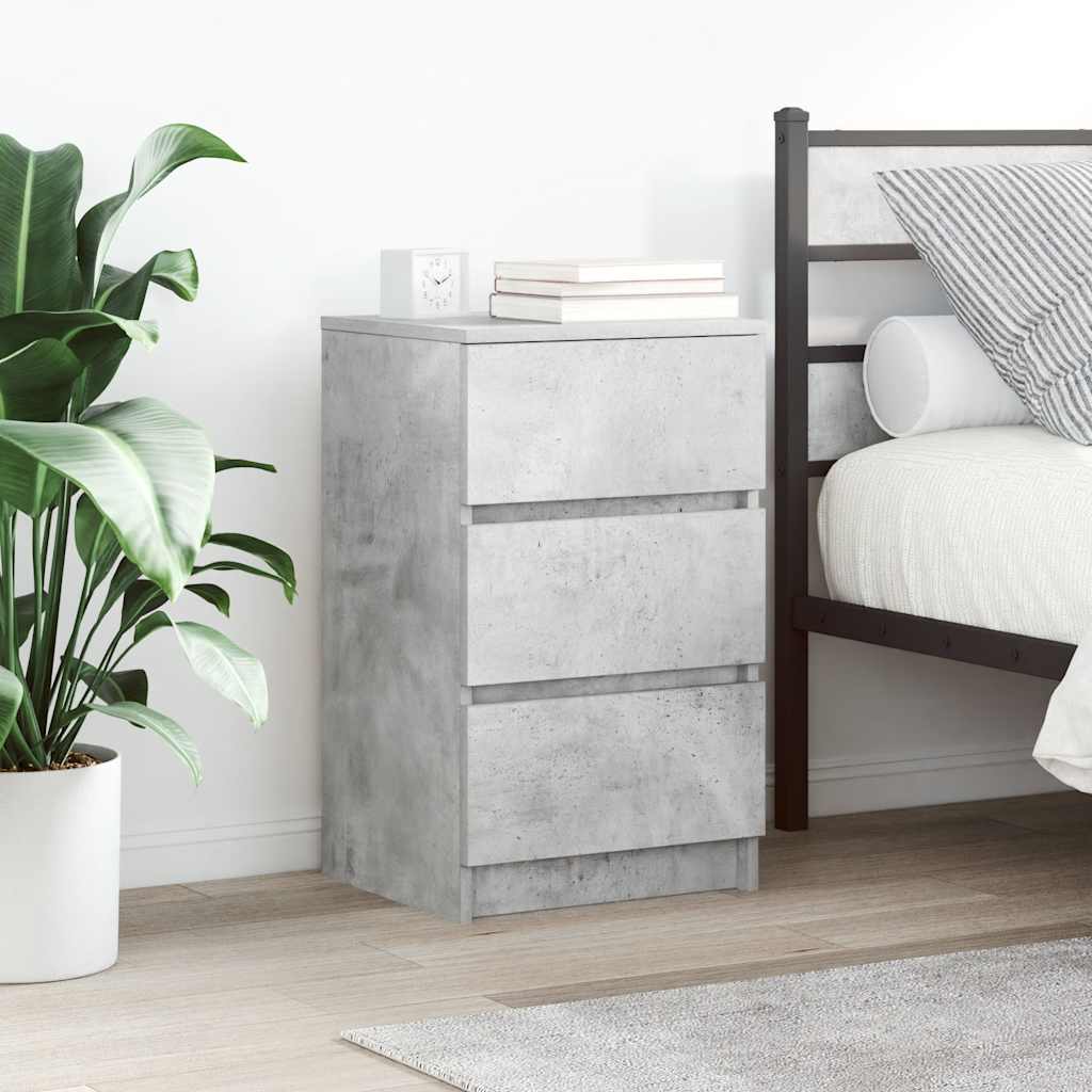 E-shop Multidom Nočné skrinky s 3 zásuvkami 2 ks betónovosivé 39x35x65 cm