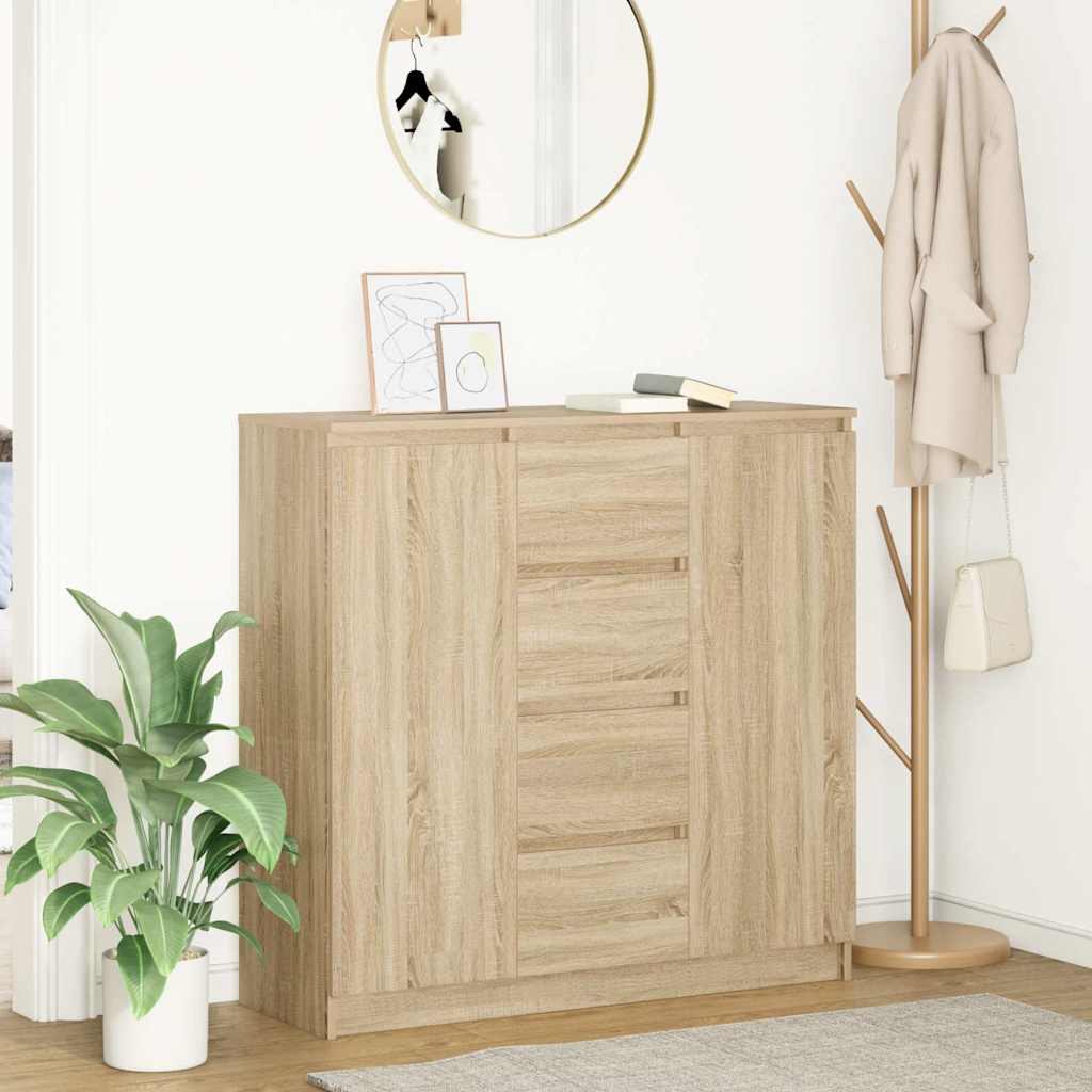 E-shop Multidom Komoda so zásuvkami dub sonoma 100,5x35x98,5cm kompozitné drevo