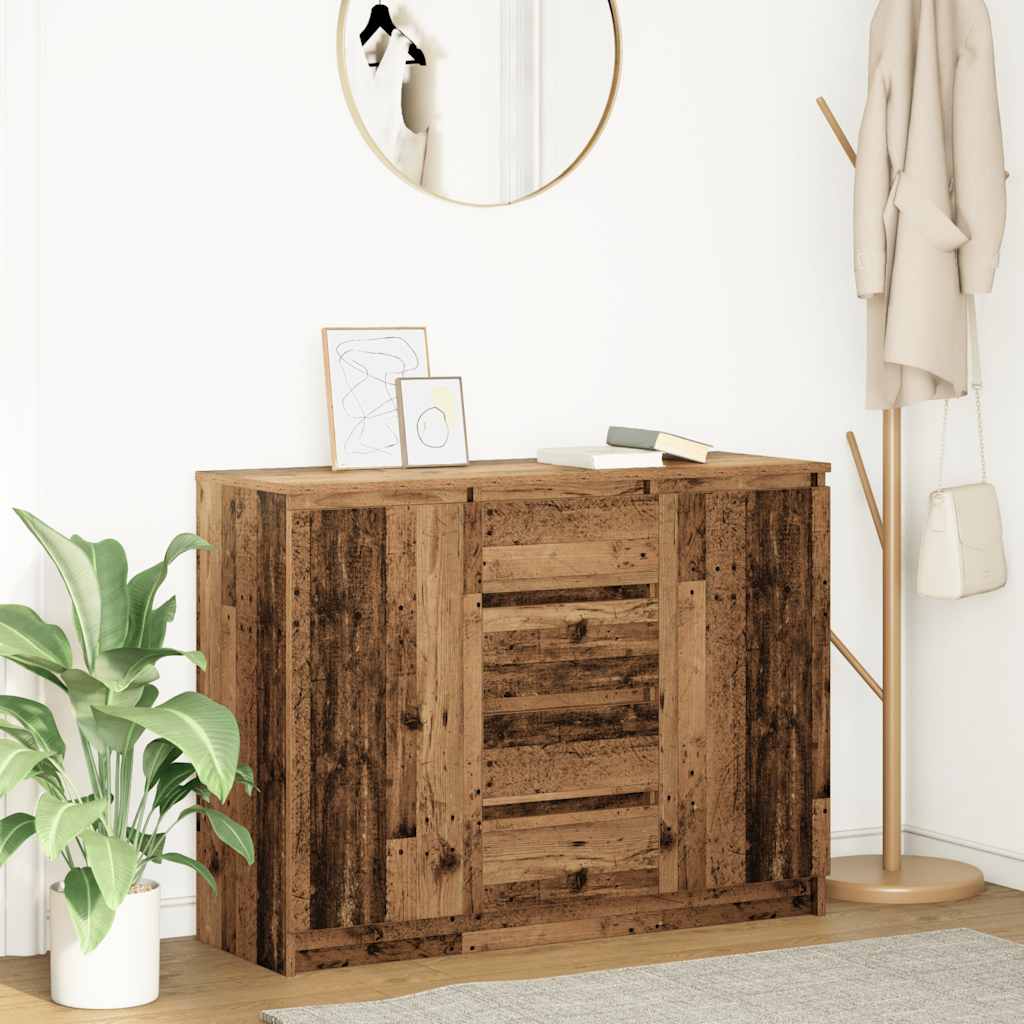 E-shop Multidom Komoda so zásuvkami staré drevo 100,5x35x76 cm kompozitné drevo