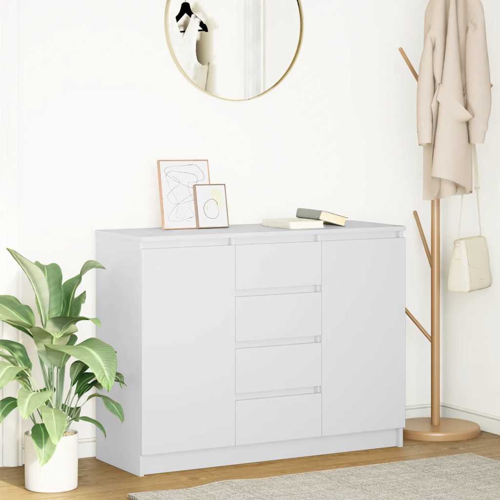 E-shop Multidom Komoda so zásuvkami, biela 100,5x35x76 cm, kompozitné drevo
