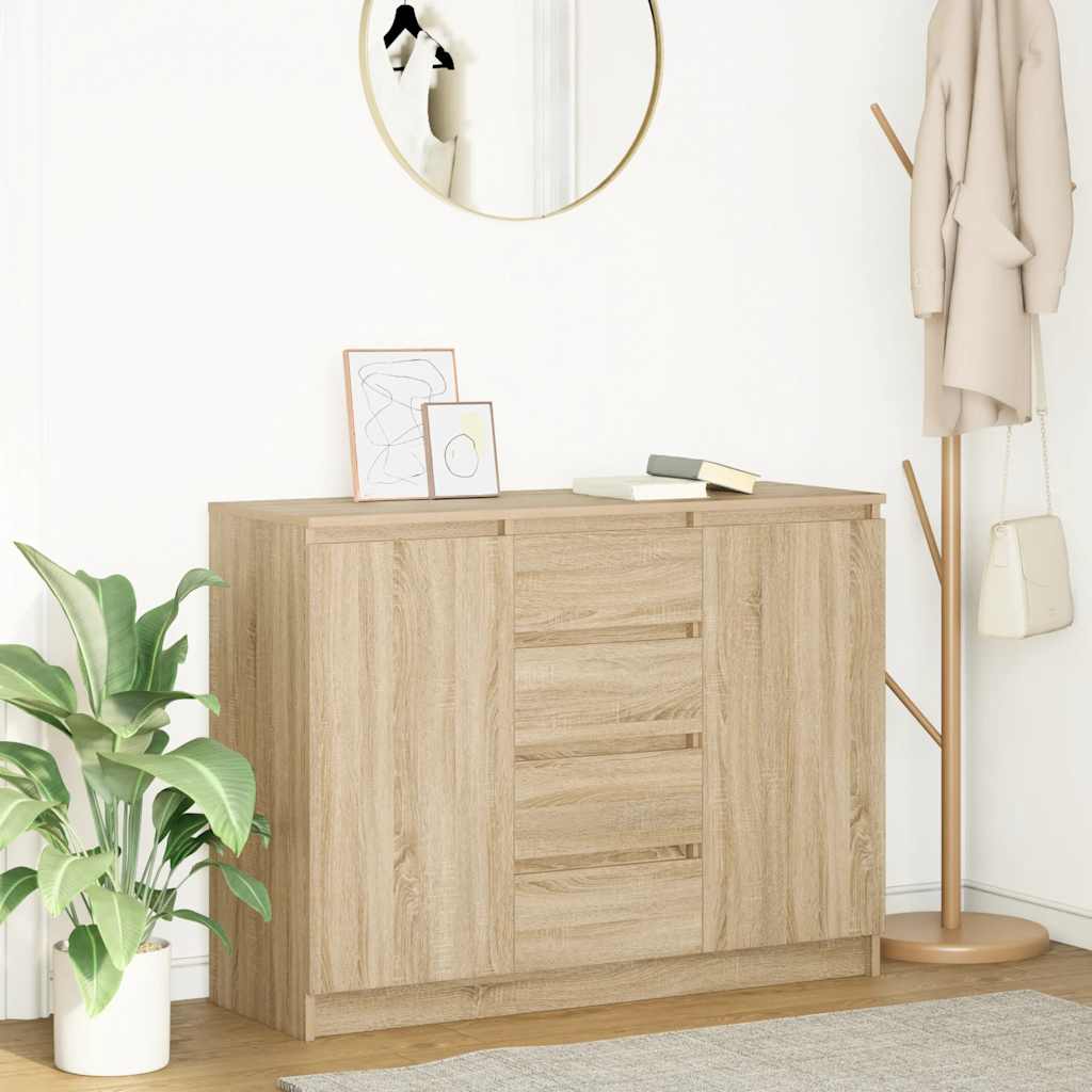 E-shop Multidom Komoda so zásuvkami, dub sonoma 100,5x35x76 cm kompozitné drevo