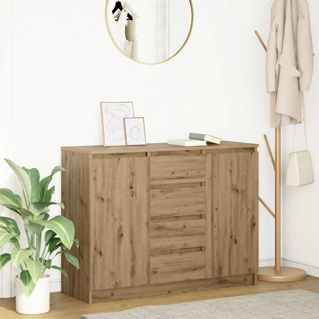 E-shop Multidom Komoda so zásuvkami dub artisan 100,5x35x76 cm kompozitné drevo