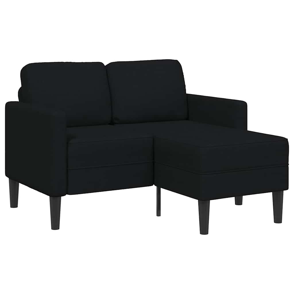 E-shop Multidom 2-miestna pohovka s leňoškou v tvare L čierna látka 125 cm