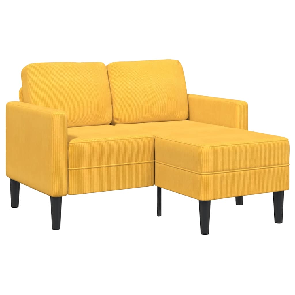 E-shop Multidom 2-miestna pohovka s leňoškou v tvare L Svetlo žltá 125 cm Ľan