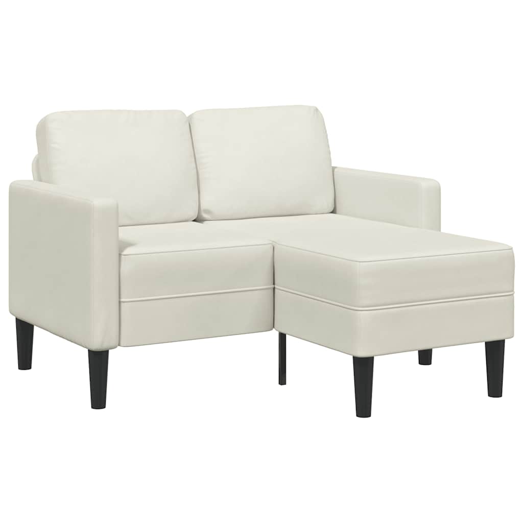 Multidom 2-miestna pohovka s leňoškou Krémová v tvare L 125 cm Zamat
