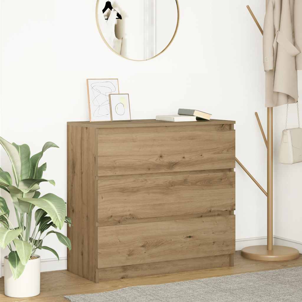 E-shop Multidom Komoda dub artisan 80x35x76 cm spracované drevo