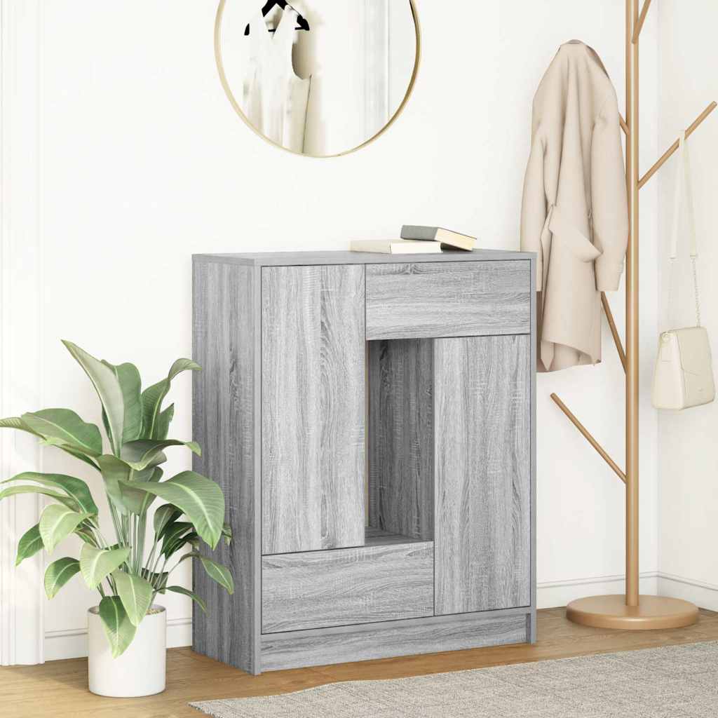 E-shop Multidom Komoda so zásuvkami a dvierkami, sivá sonoma 73x31x90 cm