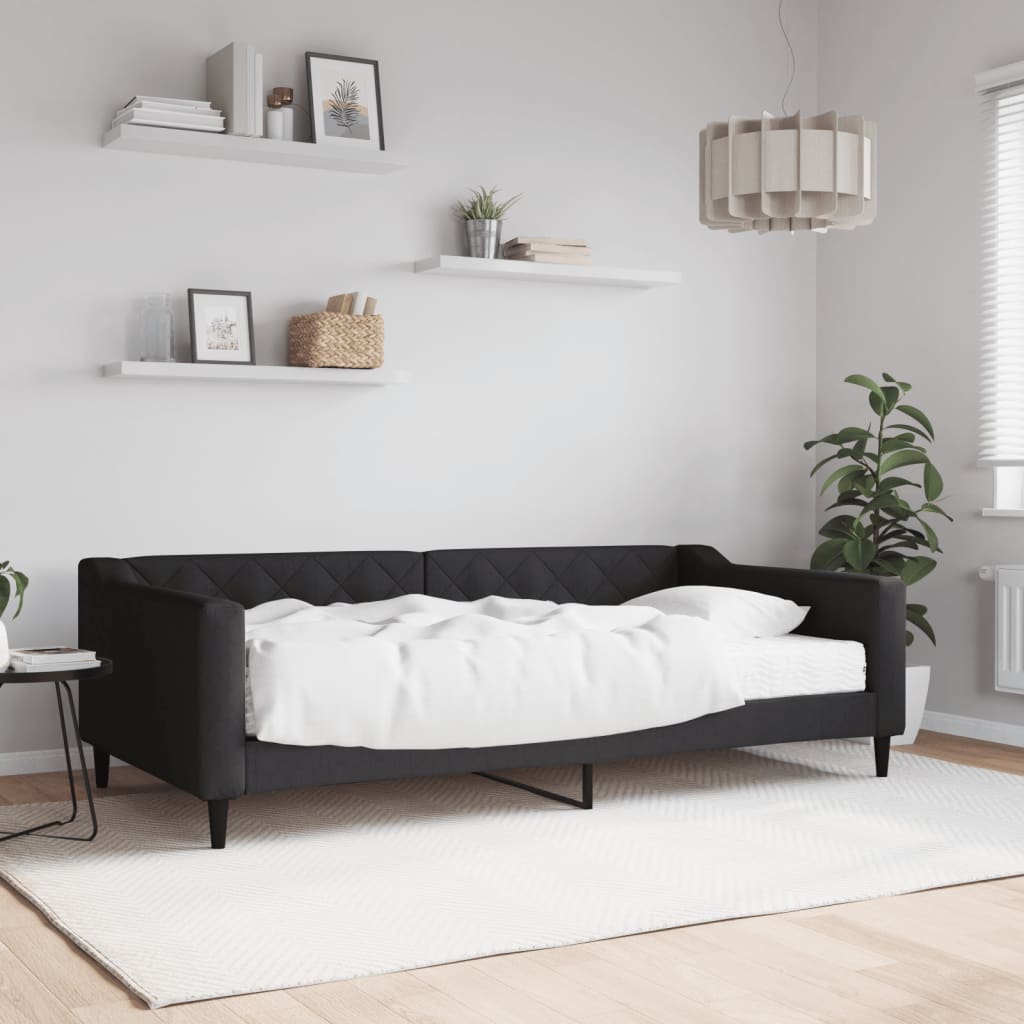 E-shop Multidom Denná posteľ s matracom čierna 100x200 cm látka