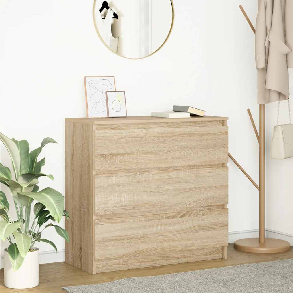 E-shop Multidom Komoda dub sonoma 80x35x76 cm spracované drevo