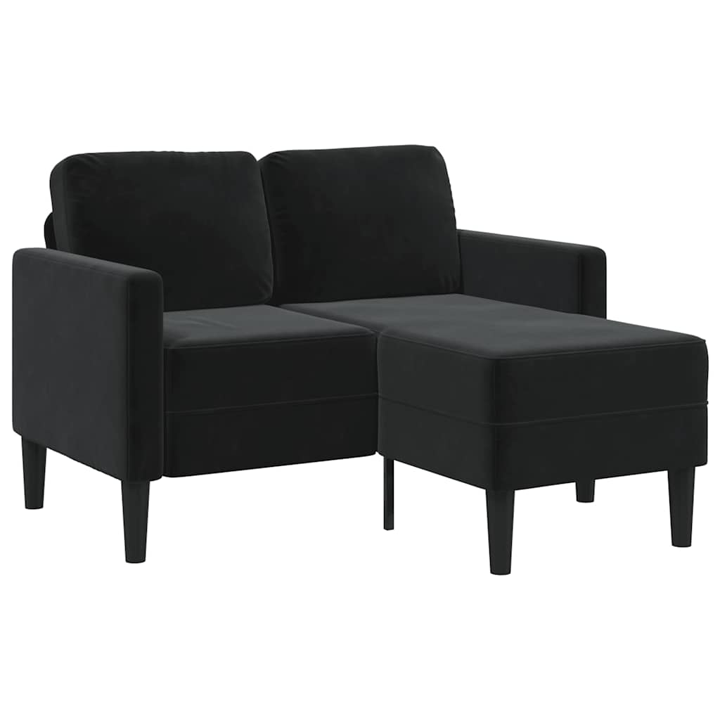 E-shop Multidom 2-miestna pohovka s ležadlom v tvare L, čierna 125 cm, zamat