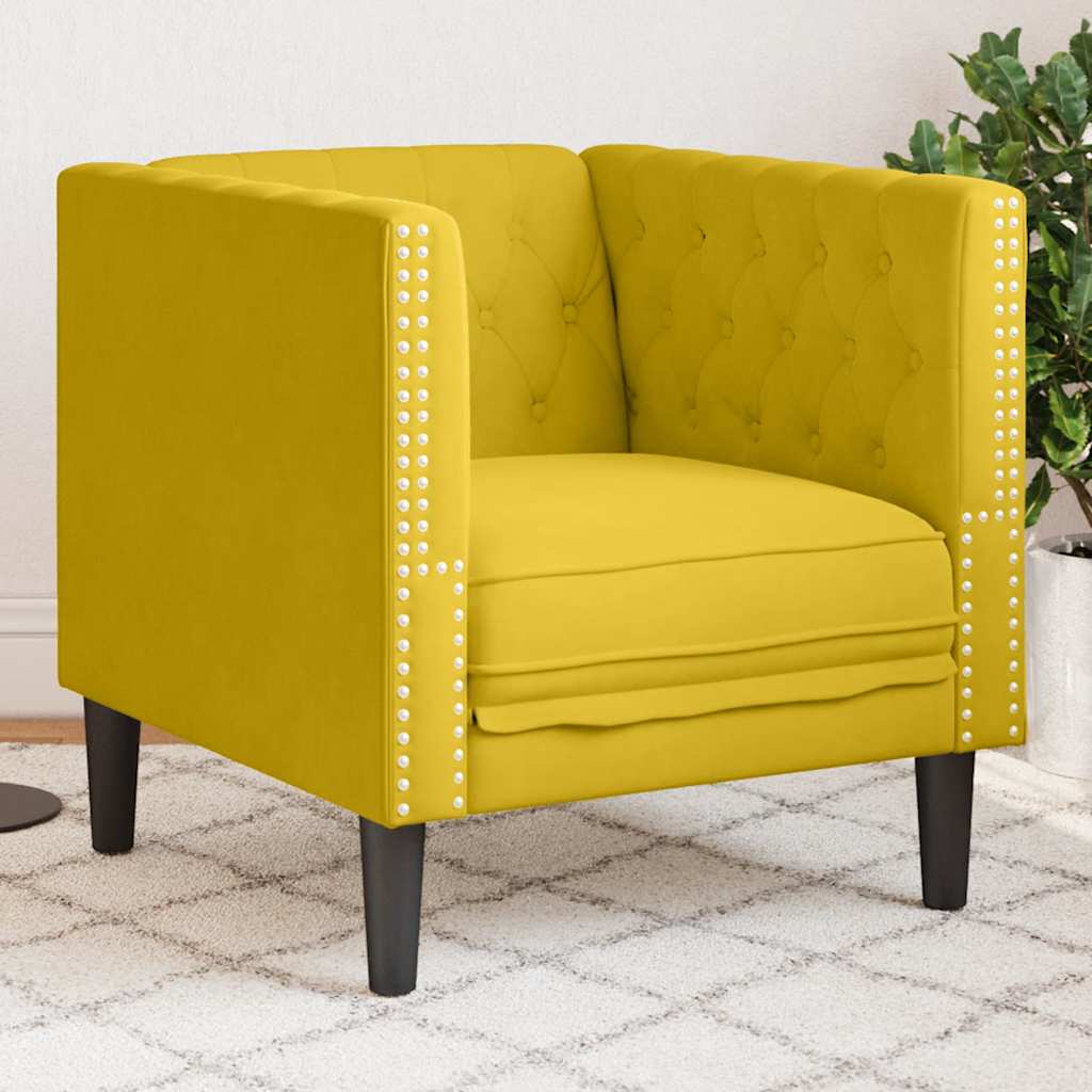 E-shop Multidom Pohovka Chesterfield žltá zamat