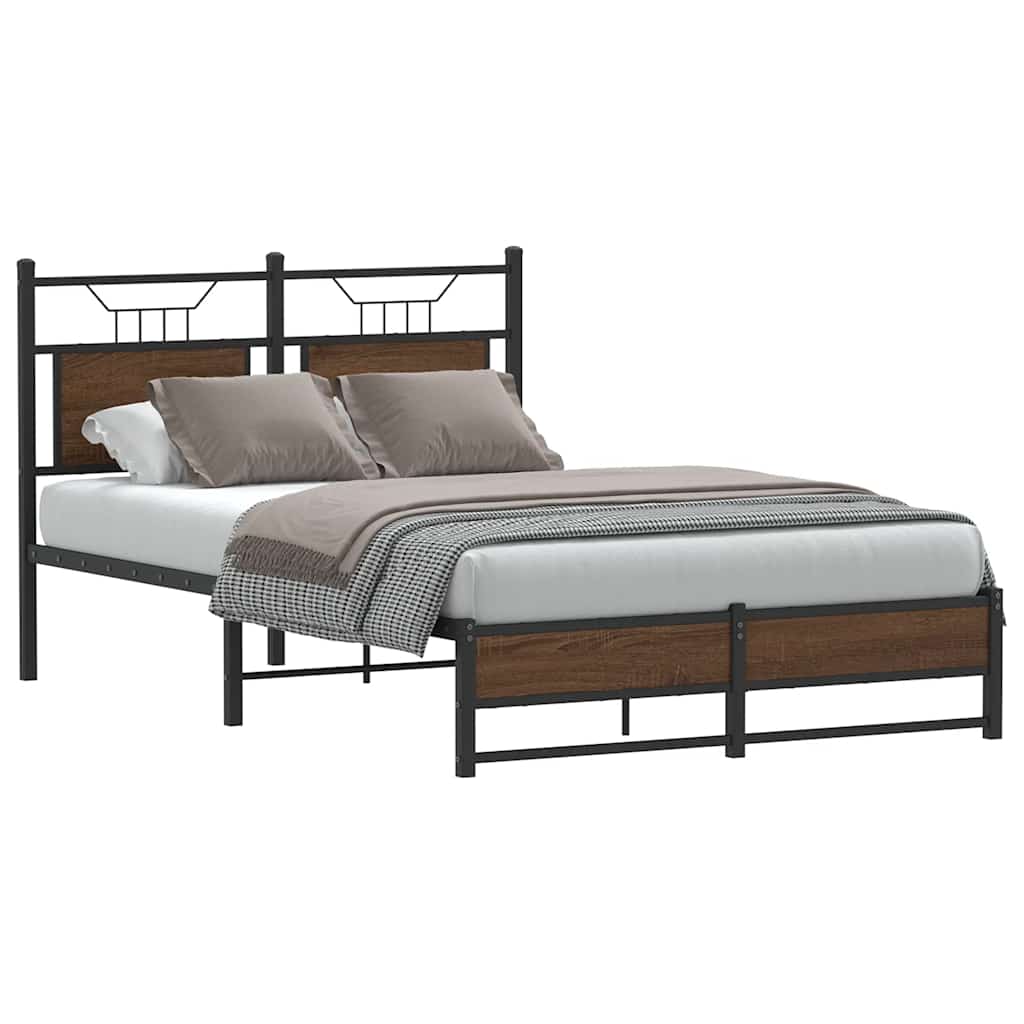 E-shop Multidom Posteľný rám bez matraca hnedý dub 120x190 cm borovicový masív