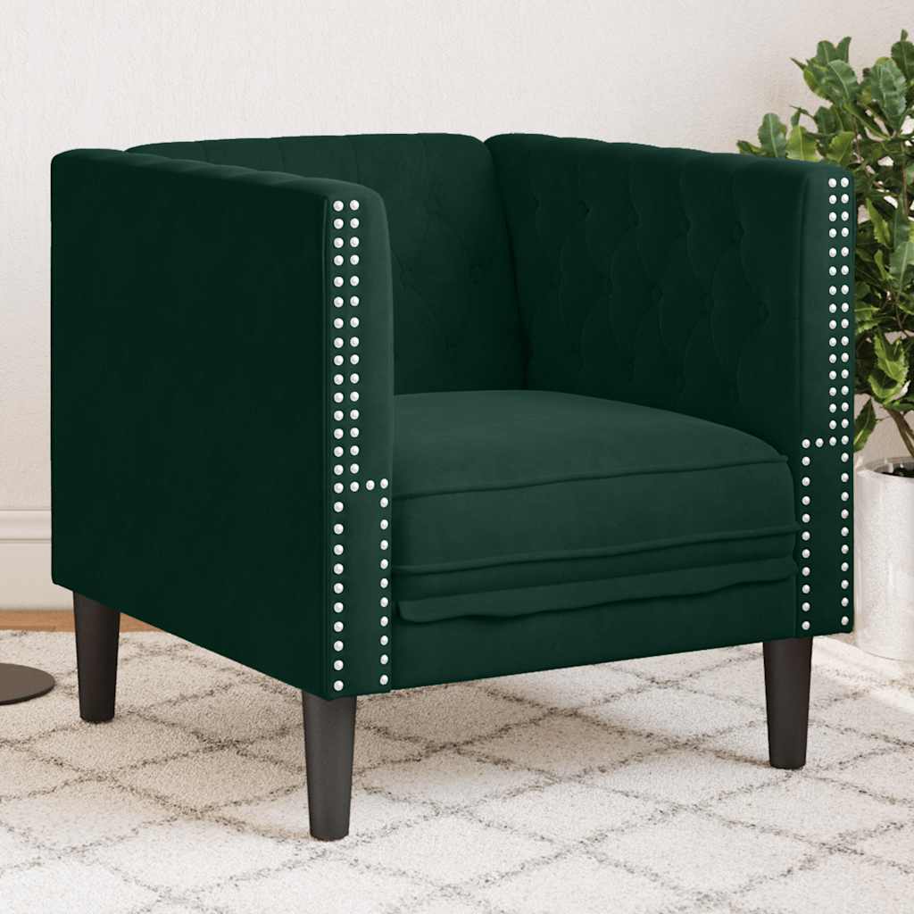 E-shop Multidom Chesterfield Pohovka Tmavozelená zamatová