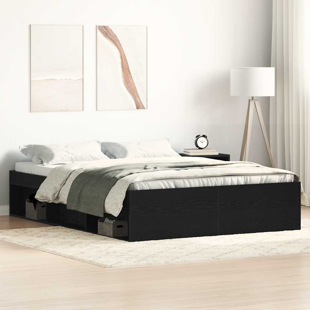 E-shop Multidom Posteľný rám bez matraca čierny dub 140x190 cm kompozitné drevo
