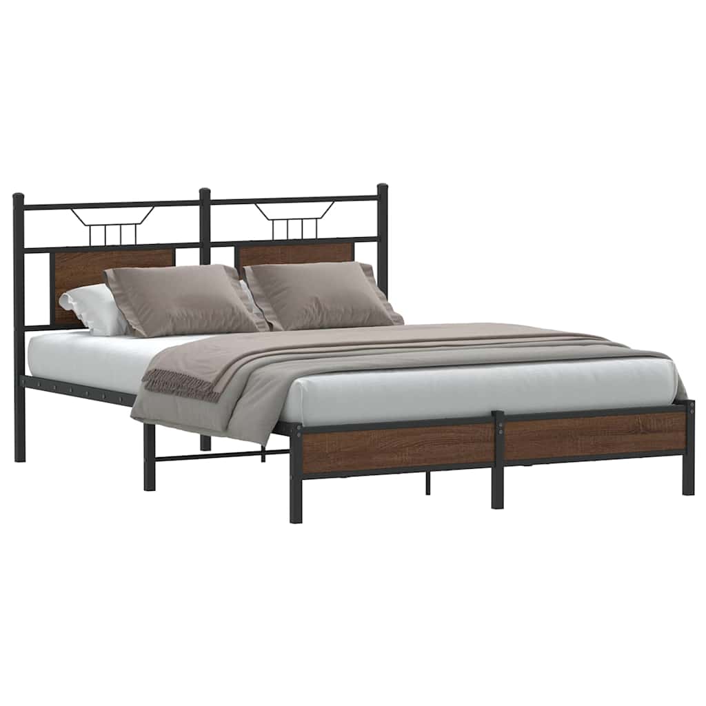 E-shop Multidom Posteľný rám bez matraca hnedý dub 137x190 cm kompozitné drevo