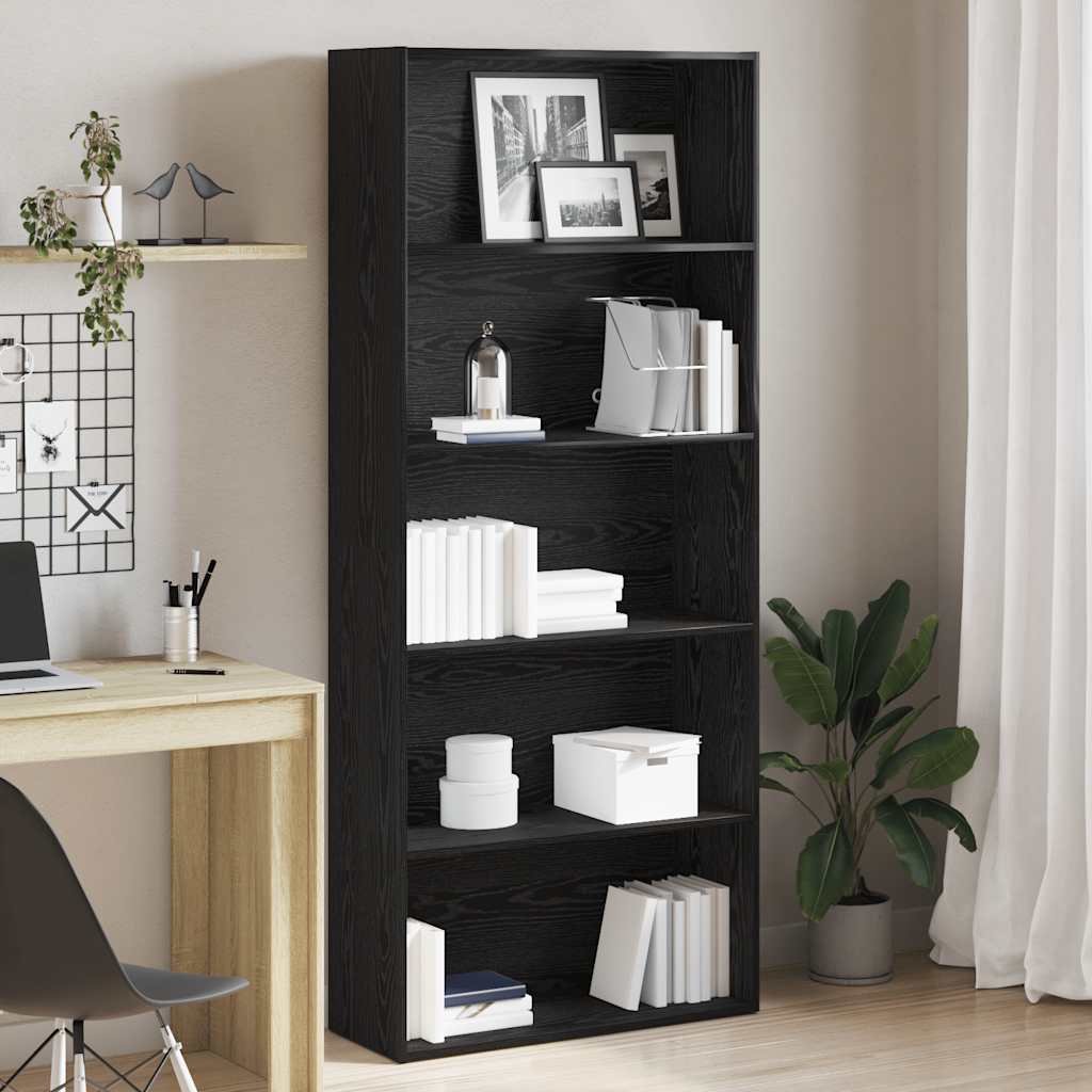E-shop Multidom knižnica čierny dub 80x30x189 cm drevené