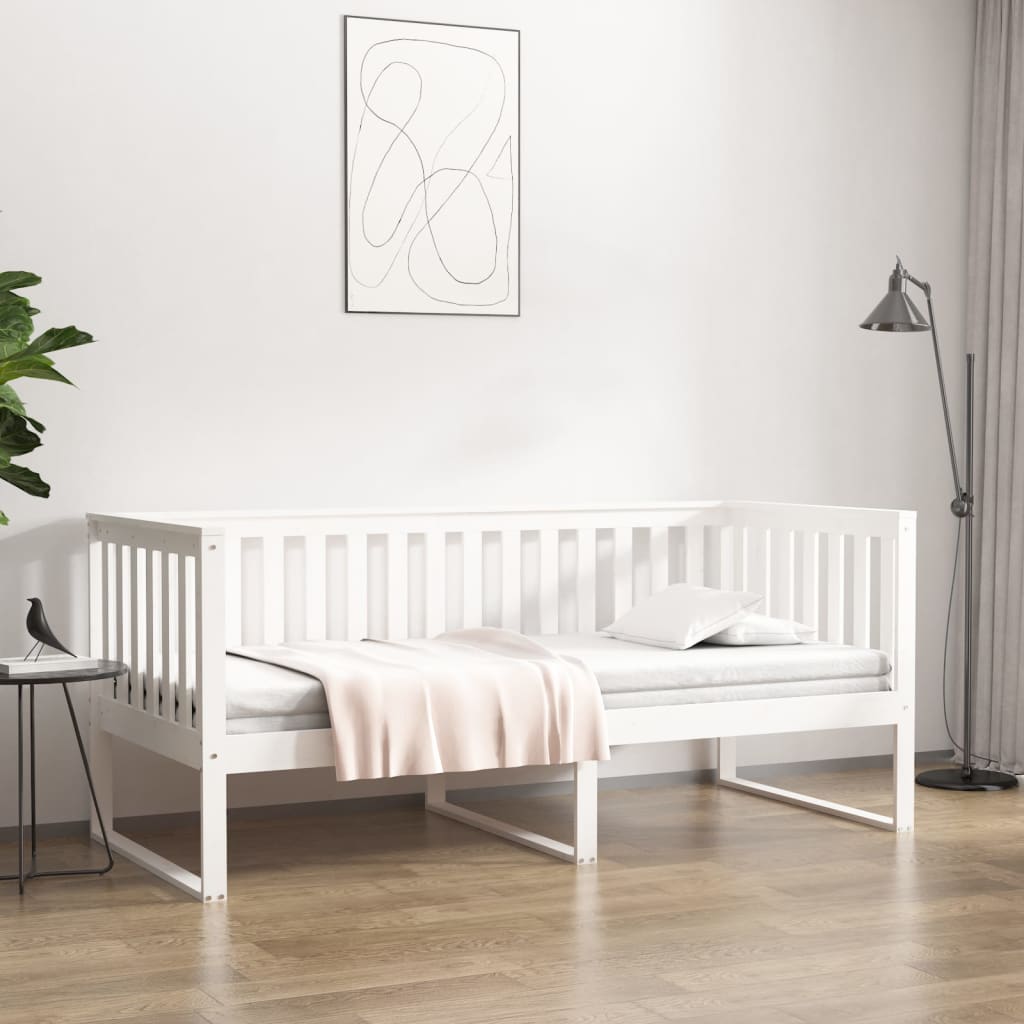 E-shop Multidom Denná posteľ bez matraca Biela 100x200 cm Borovicový masív