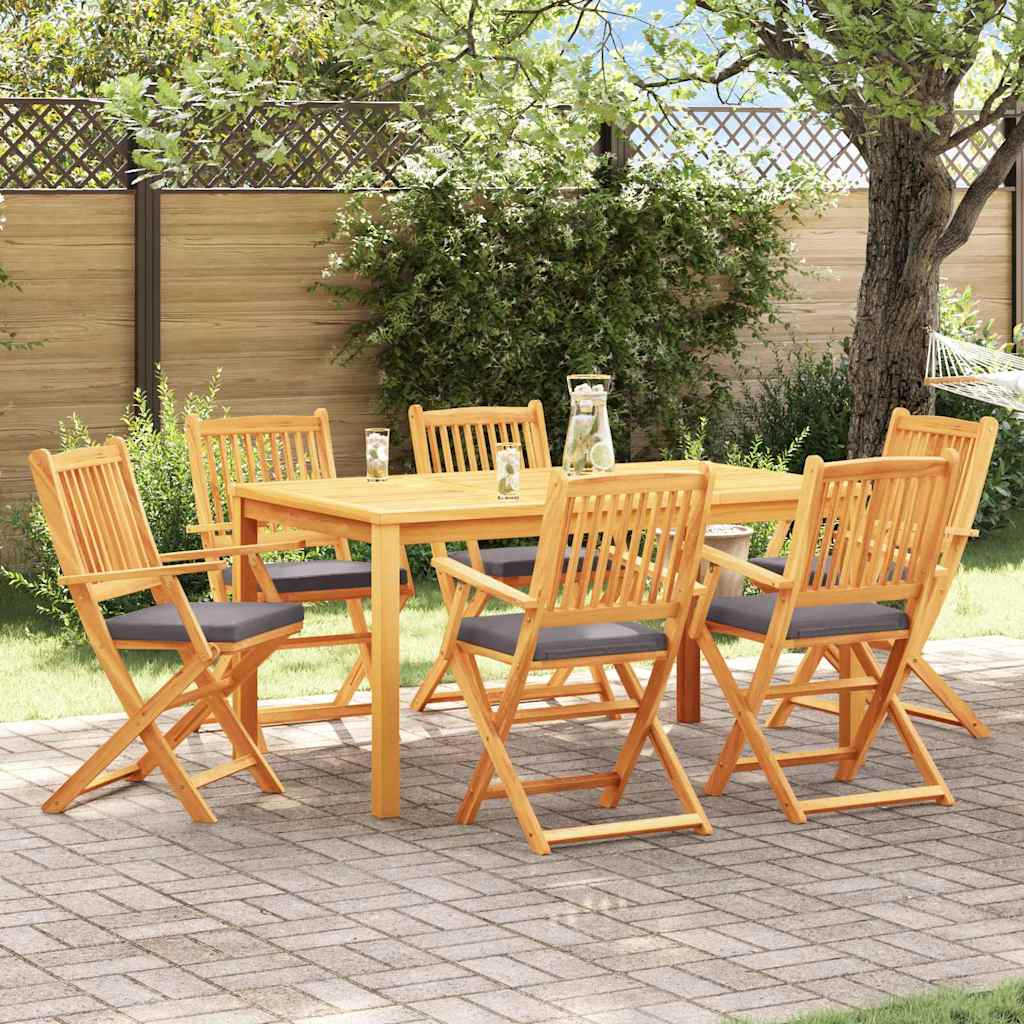 E-shop Multidom Skladacia stolička 6 pcs Sivá 49 x 57.5 x 92 cm Akáciový masív