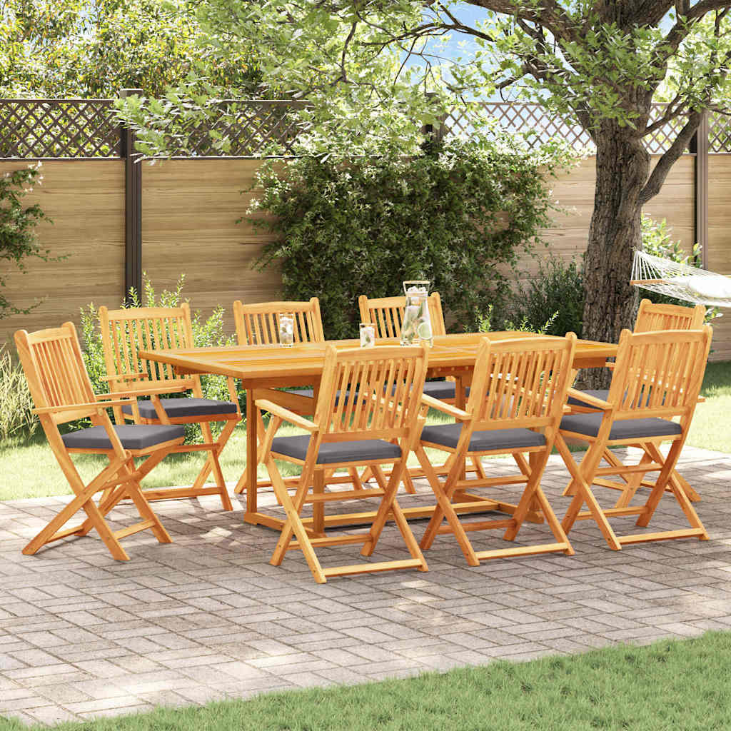 E-shop Multidom Skladacia stolička 8 pcs Sivá 49 x 57.5 x 92 cm Akáciový masív