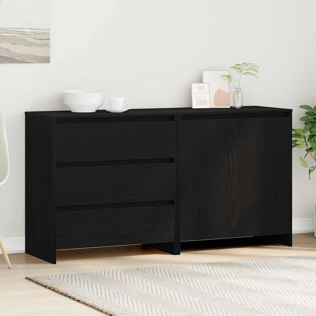 E-shop Multidom Servírovacia skriňa so zásuvkou 2 pcs Čierna 70 x 41 x 75 cm