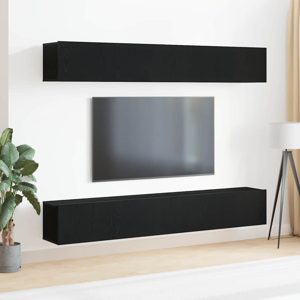 E-shop Multidom Zostava TV skriniek Nástenný 4 pcs Čierny dub 100 x 30 x 30 cm
