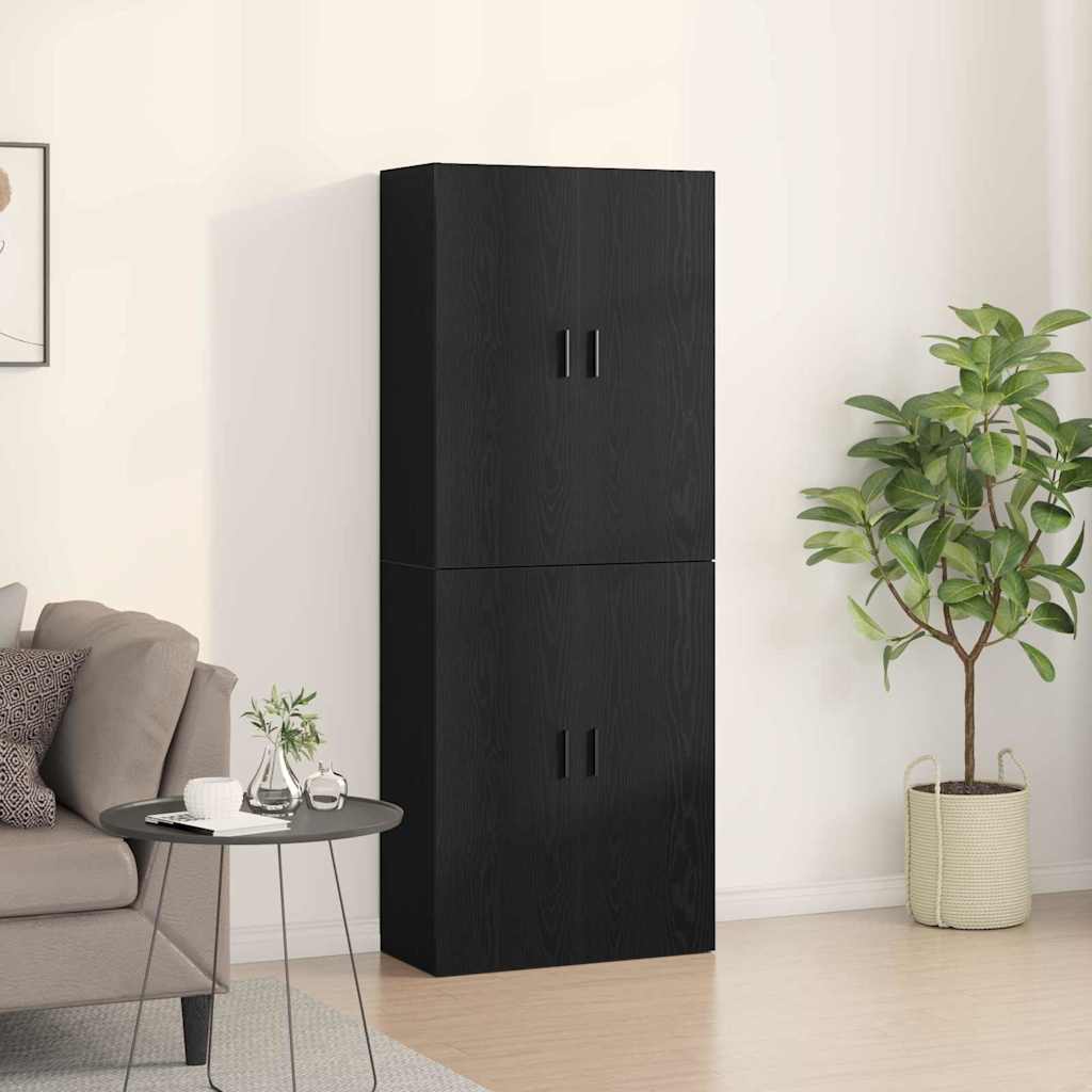 E-shop Multidom Nástenná skrinka Nástenný 2 pcs Čierny dub 69,5 x 34 x 90 cm