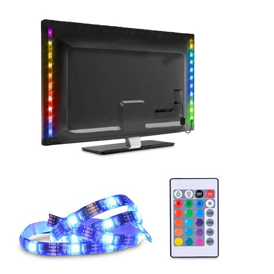 E-shop Solight LED RGB pásik pre TV, 2 x 50cm, USB, vypínač, diaľkový ovládač