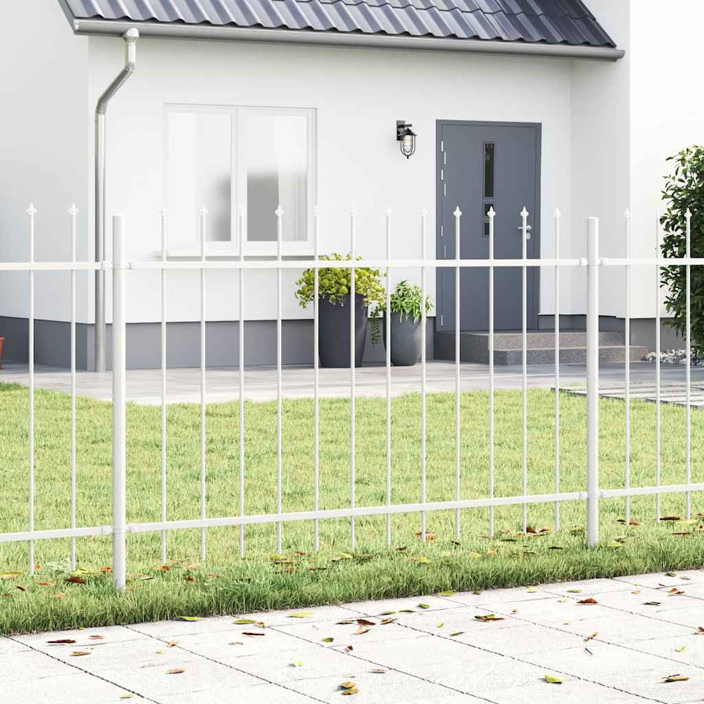 E-shop Multidom Záhradný plot 9 pcs Biela 15,3 x 1,2 m Práškovaná oceľ