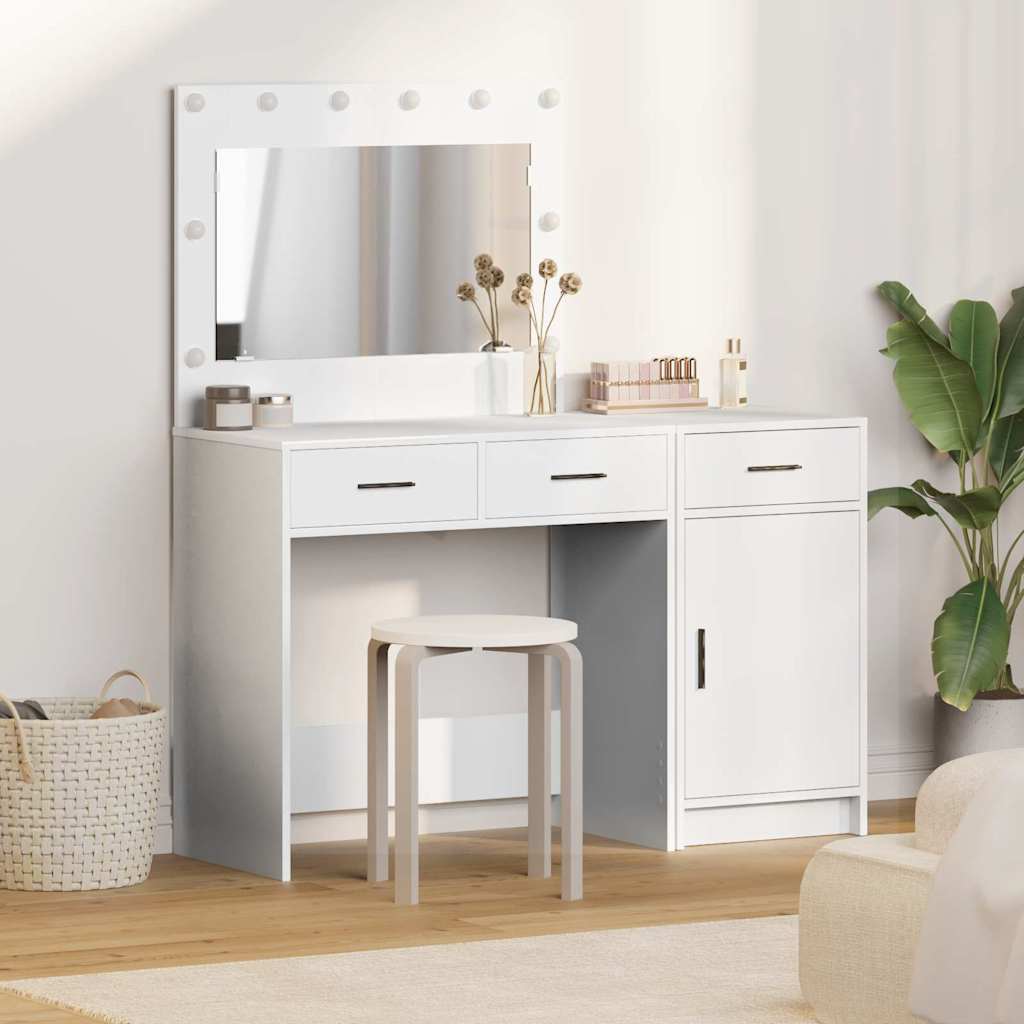 Multidom Toaletný stolík 2 pcs Biela 40 x 41 x 75 cm Kompozitné drevo