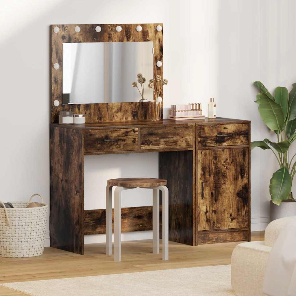 Multidom Toaletný stolík 2 pcs Hnedá 40 x 41 x 75 cm Kompozitné drevo