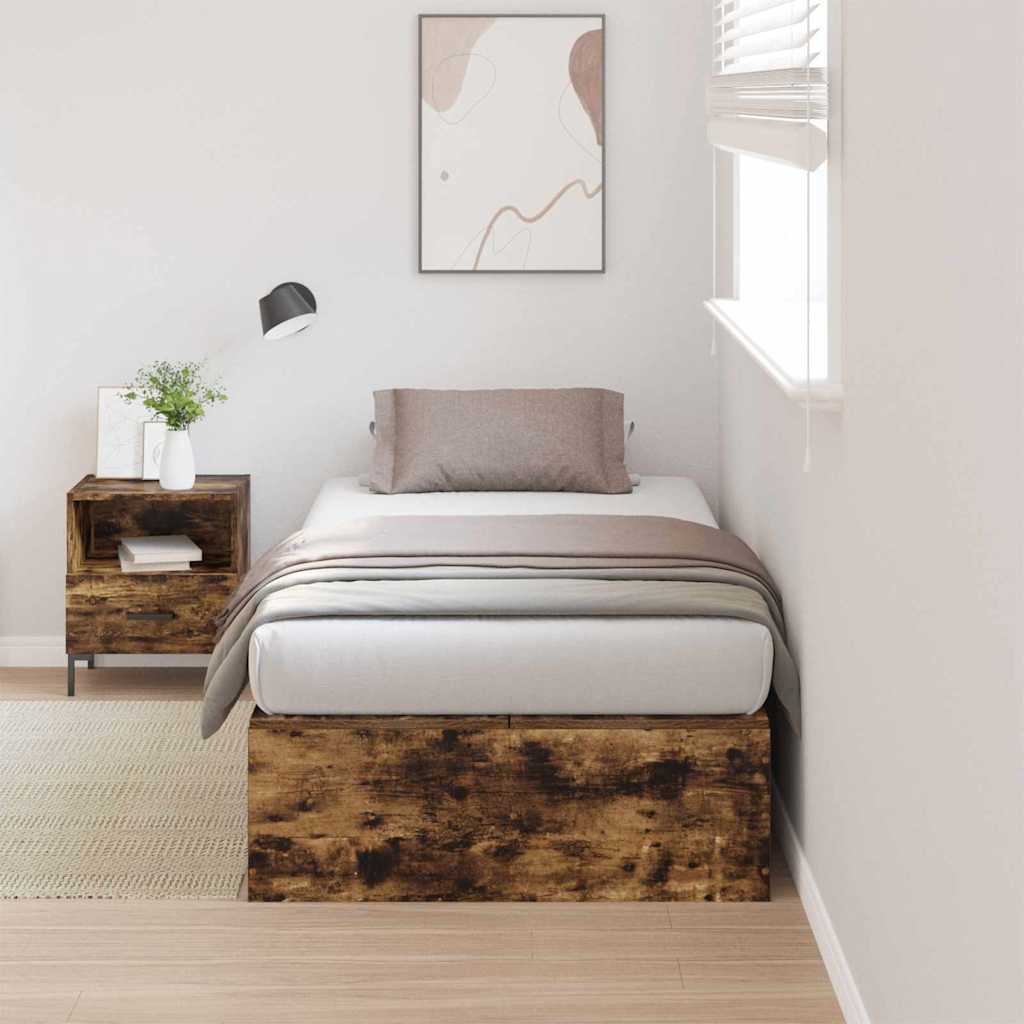 E-shop Multidom Rám postele s úložným prostorem Dymová dub 100 x 200 cm