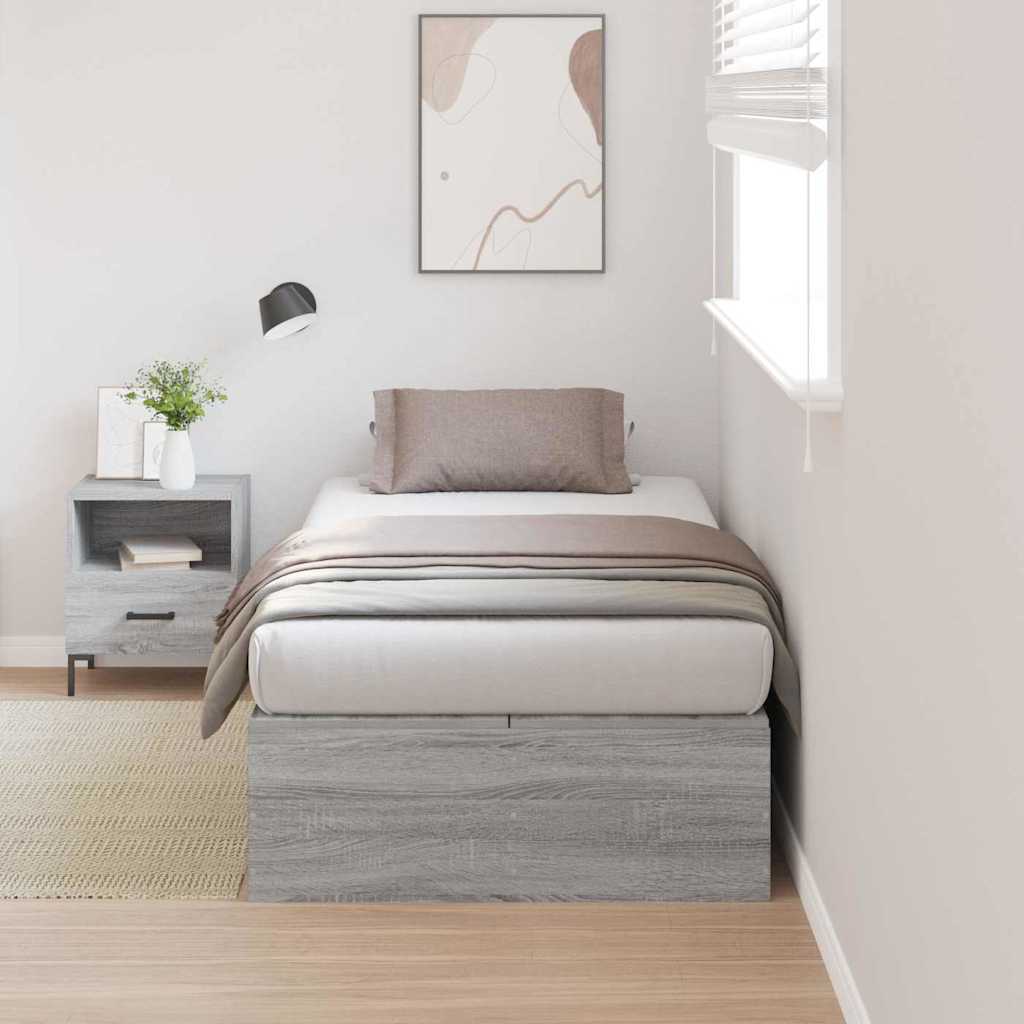 E-shop Multidom Rám postele s úložným prostorem Sivý Sonoma 100 x 200 cm