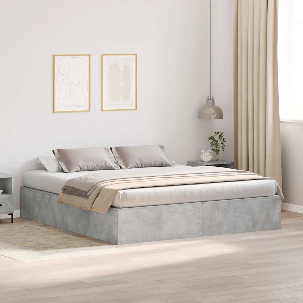 E-shop Multidom Rám postele s úložným prostorem Betónová šedá 200 x 200 cm