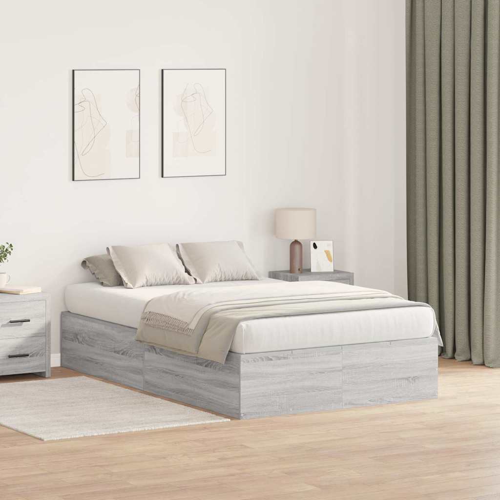 E-shop Multidom Rám postele s úložným prostorem Sivý Sonoma 120 x 200 cm