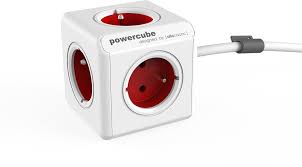 E-shop Power Cube Zásuvka PowerCube s predlžovacím káblom 1,5 m na 230 V ČERVENÁ