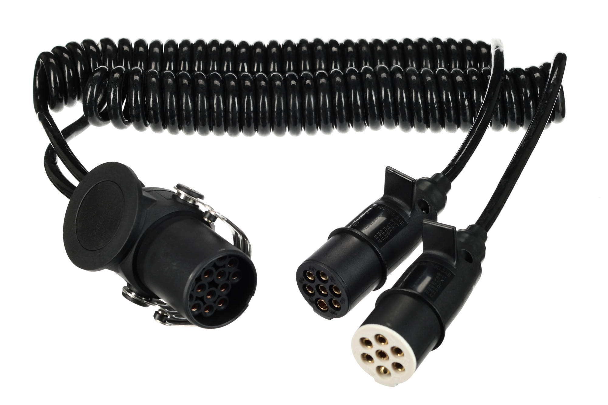 E-shop Propojovací spirálový adaptér z 15pin na 2x 7pin zástrčku (S+N) TRAILER CABLE 9, 24V, 3,5m SIXTOL
