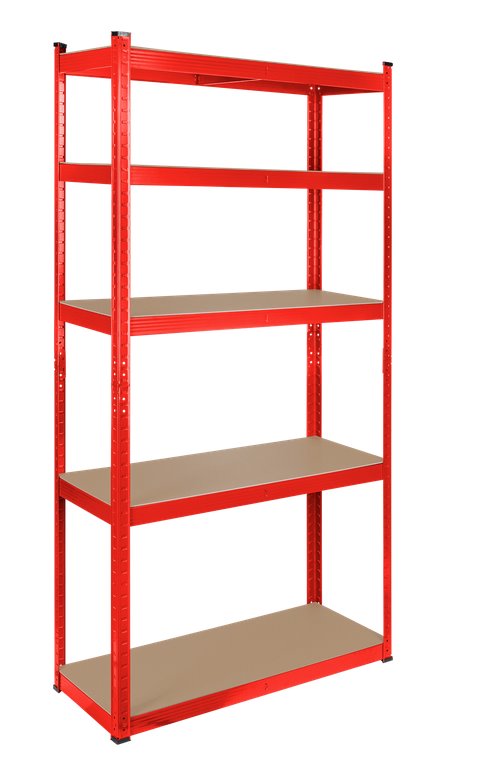 E-shop Skladový regál REBEL RB-1251R 180x90x40, červený