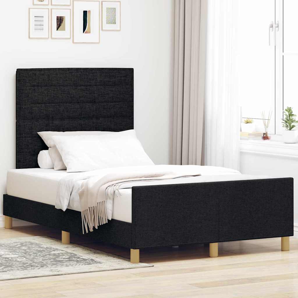 E-shop Multidom Rám postele s čelnou doskou Čierna 120 x 190 cm látka
