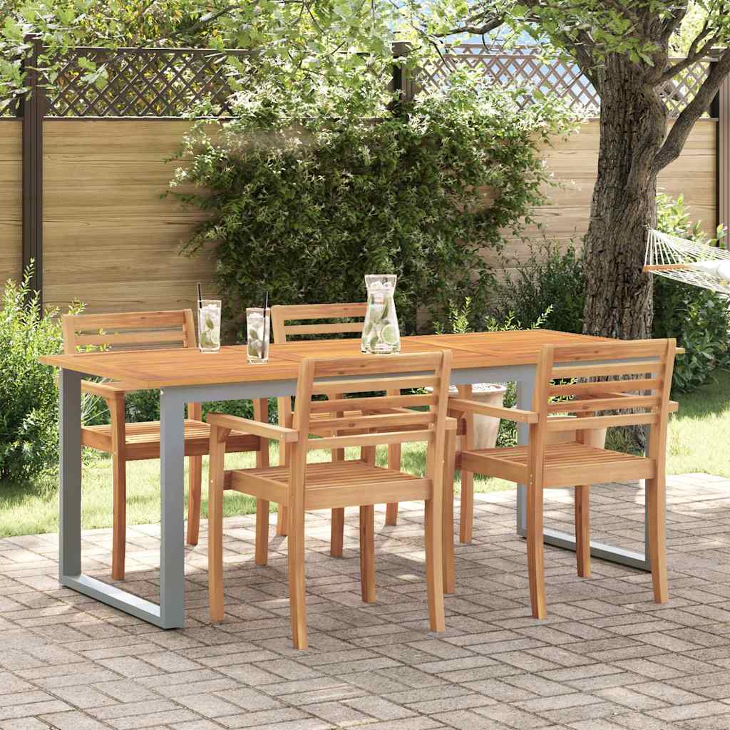 E-shop Multidom Záhradný stôl Sivá 160 x 80 x 75 cm Pevné akáciové drevo