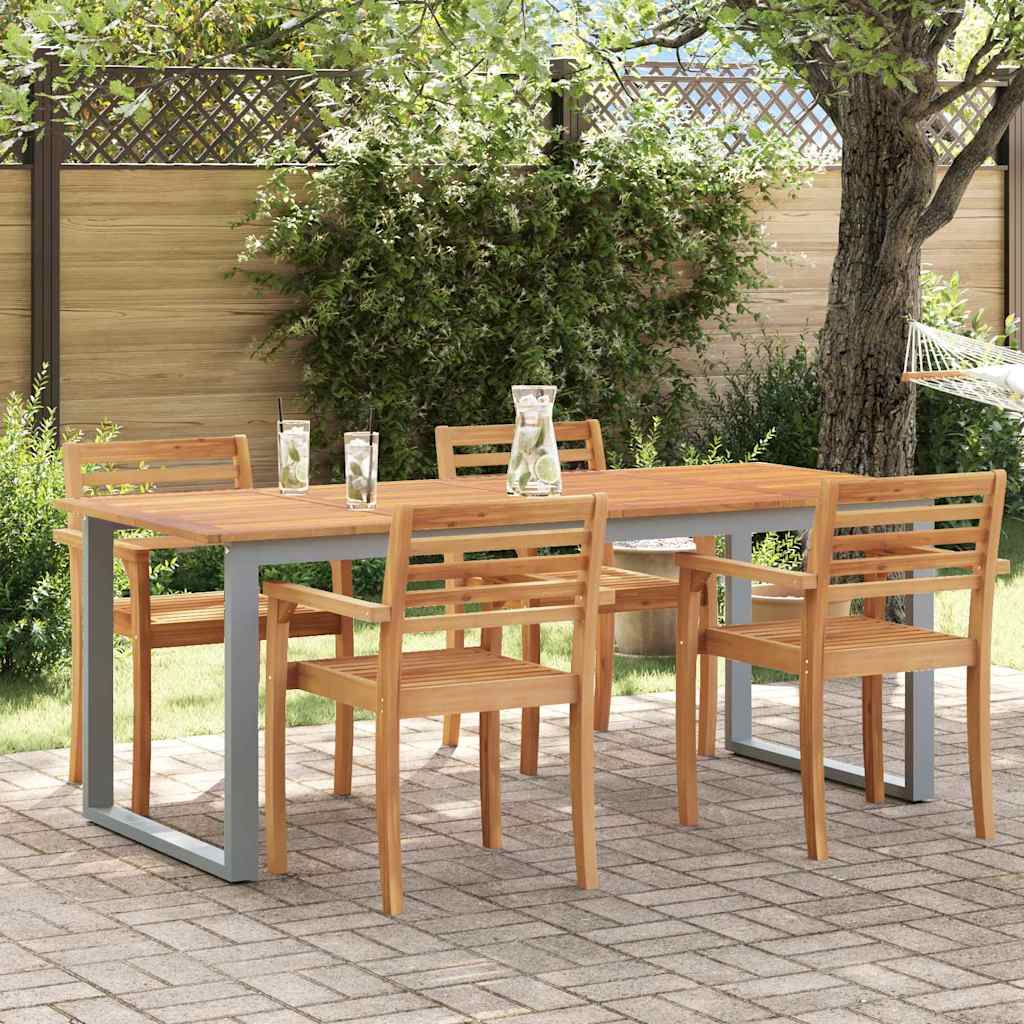 E-shop Multidom Záhradný stôl Sivá 200 x 90 x 75 cm Pevné akáciové drevo