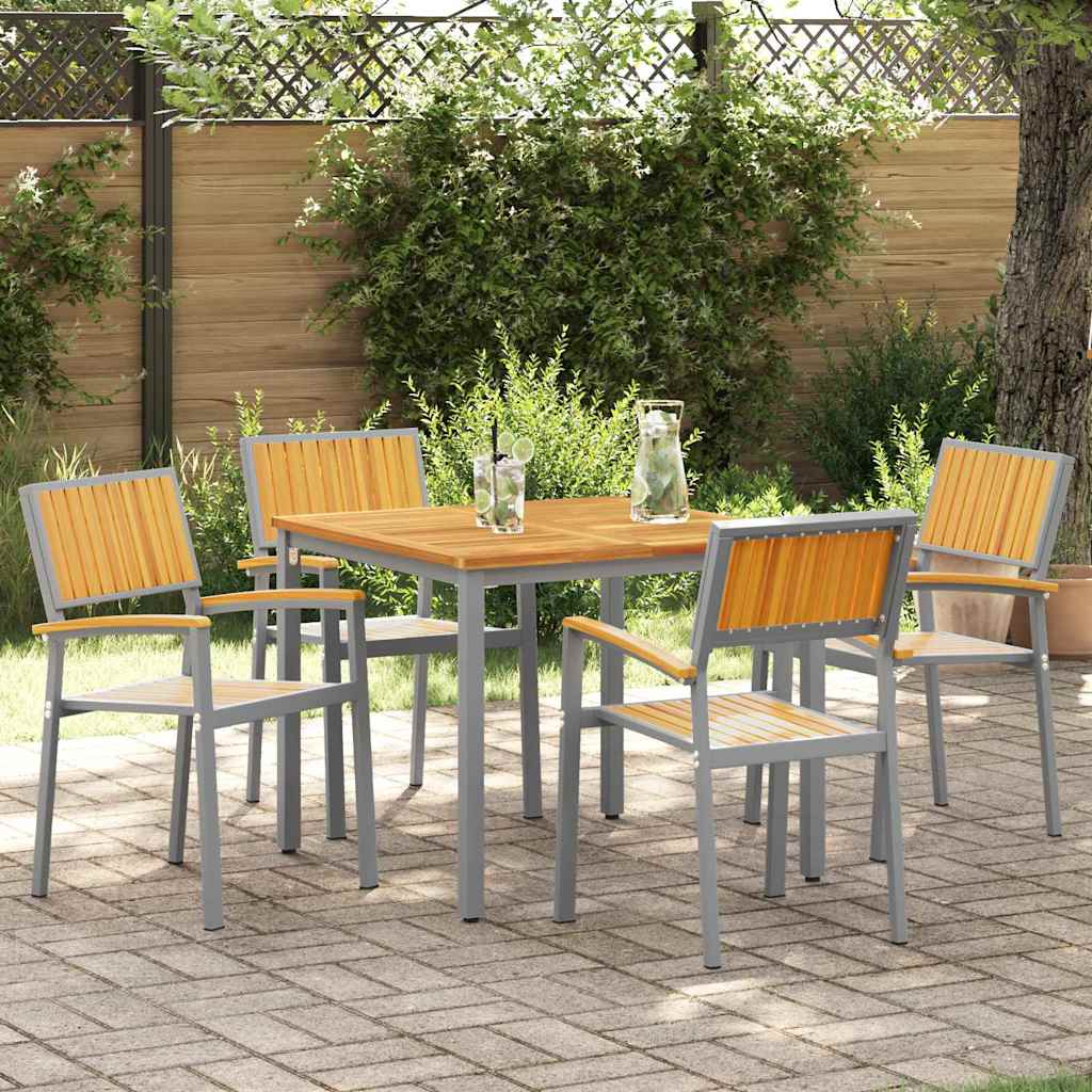 E-shop Multidom Stohovateľná stolička 4 pcs Hnedá 56 x 57 x 87 cm